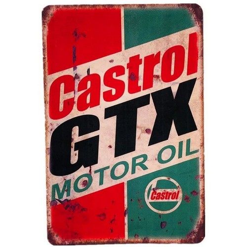 Castrol Oil Gtx - Castrol GTX Motor Yağı Teneke Tabela